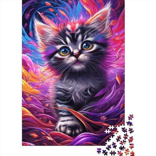 Fantasy-Katzen-Puzzles, Puzzles für Erwachsene und Jugendliche, 1000-teiliges Puzzle für Erwachsene und Jugendliche, Lernpuzzle (Größe: 75 x 50 cm)