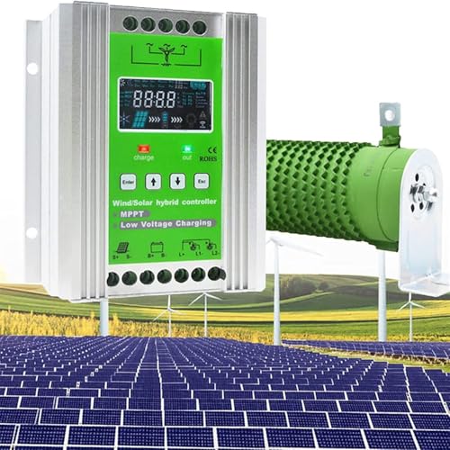 GLBMXDD 12 V/24 V Solar-Windkraft-Zubehör, intelligenter Regler, 2000 W Wind-Solar-Hybrid-Laderegler mit LCD-Display,2000W