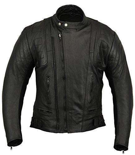 GEARX US20 Herren Motorrad Lederjacke Chopper Harley Style, XXL