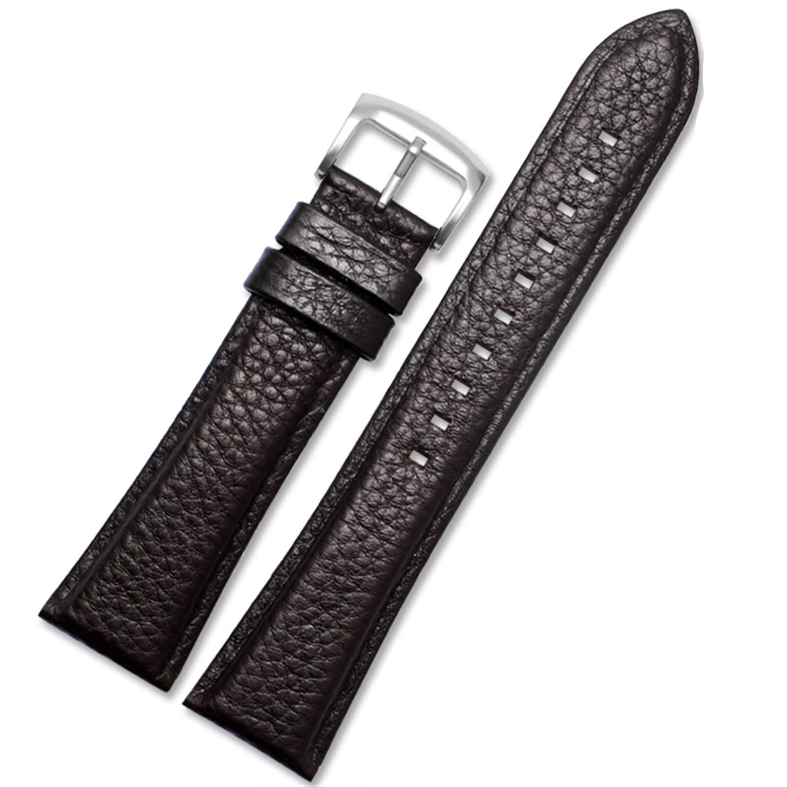 SCRUBY Für Armani AR1982/AR60003/AR60004/AR60005 Uhrenband klassisches Kuhlattenarmband 22 mm schwarz braun dunkelbrauner Gurtstift Schnalle(AR1982 dark brown)