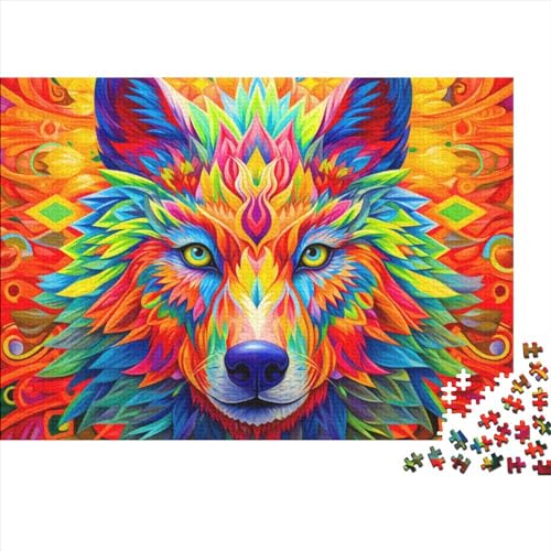 Kunstpuzzle für Erwachsene 1000 Teile, bunte Wolfspuzzles für Erwachsene und Teenager, schwierige, anspruchsvolle Puzzles 1000 Teile (Größe 75x50cm)