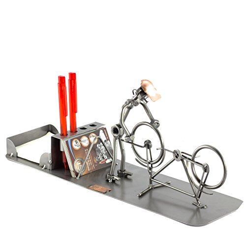 Steelman24 I Schraubenmännchen Fahrradmechaniker Schreibtisch Organizer I Made in Germany I Handarbeit I Geschenkidee I Stahlfigur I Metallfigur I Metallmännchen