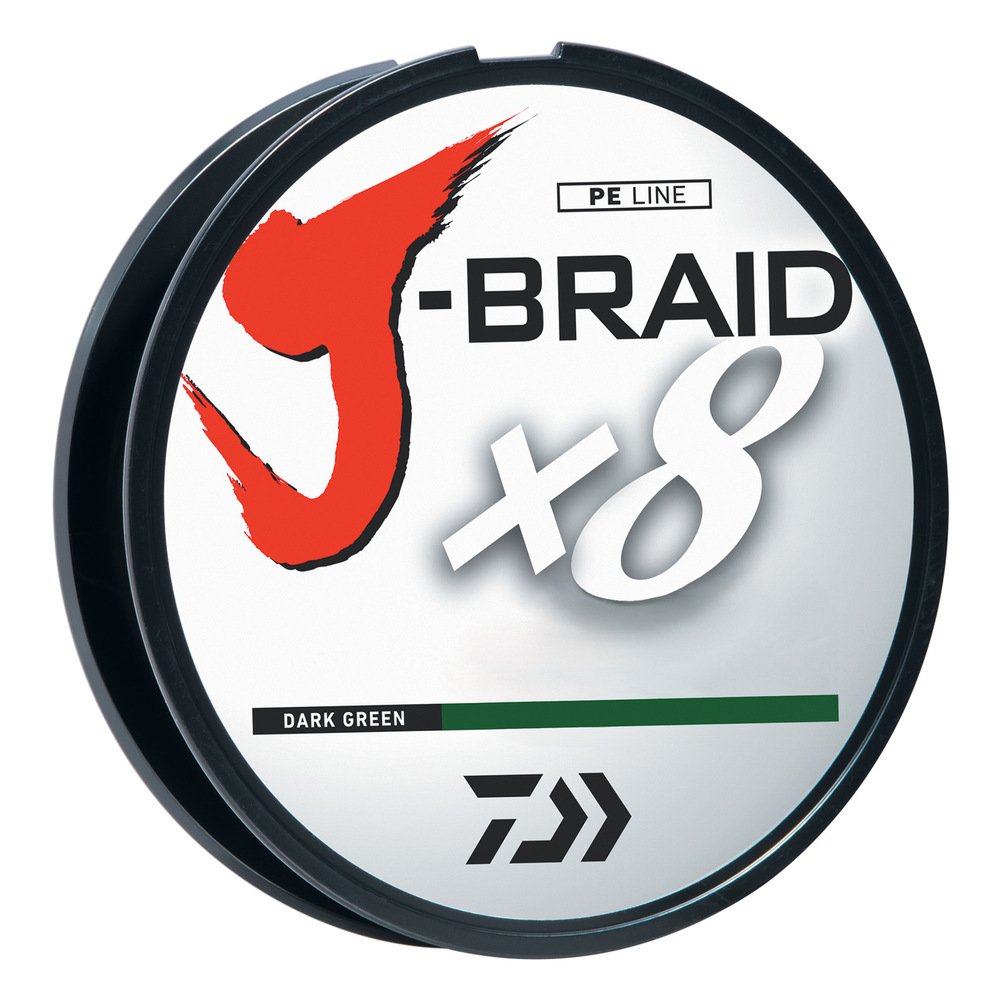 Daiwa Unisex-Erwachsene Braided LINE J-BRAIDX8 geflochtene Schnur, dunkelgrün, 15 lb