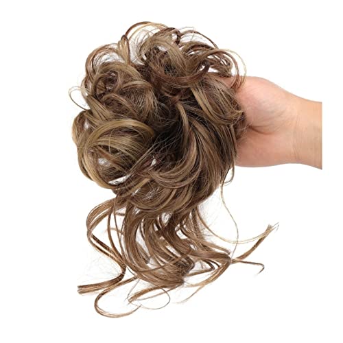 Haarteil Pieces Curly Chignon Donut Scrunchie for Frauen, unordentlicher Dutt, synthetische, zerzauste Hochsteckfrisur, Haarknoten, Verlängerung, elastisches Haarband Haarverlängerung(12H24)