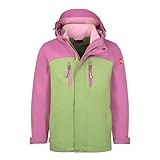 Trollkids Mädchen Bryggen wasserdichte winddichte 3in1 Jacke, Malvenpink/Pistaziengrün/Rosa, Größe 110