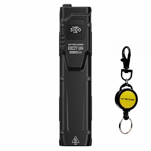 Nitecore EDC27 UHi 3100 Lumen Ultra Slim High Performance EDC Taschenlampe mit einziehbarem Schlüsselanhänger