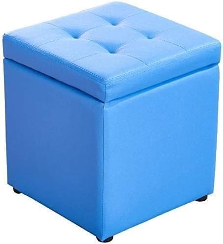 RAABYU Fußstütze Fußhocker Würfel Kunstleder Aufbewahrung Pouf Sitzbank, Spielzeugkiste mit Scharnier oben Organizer Box Pouf Truhe