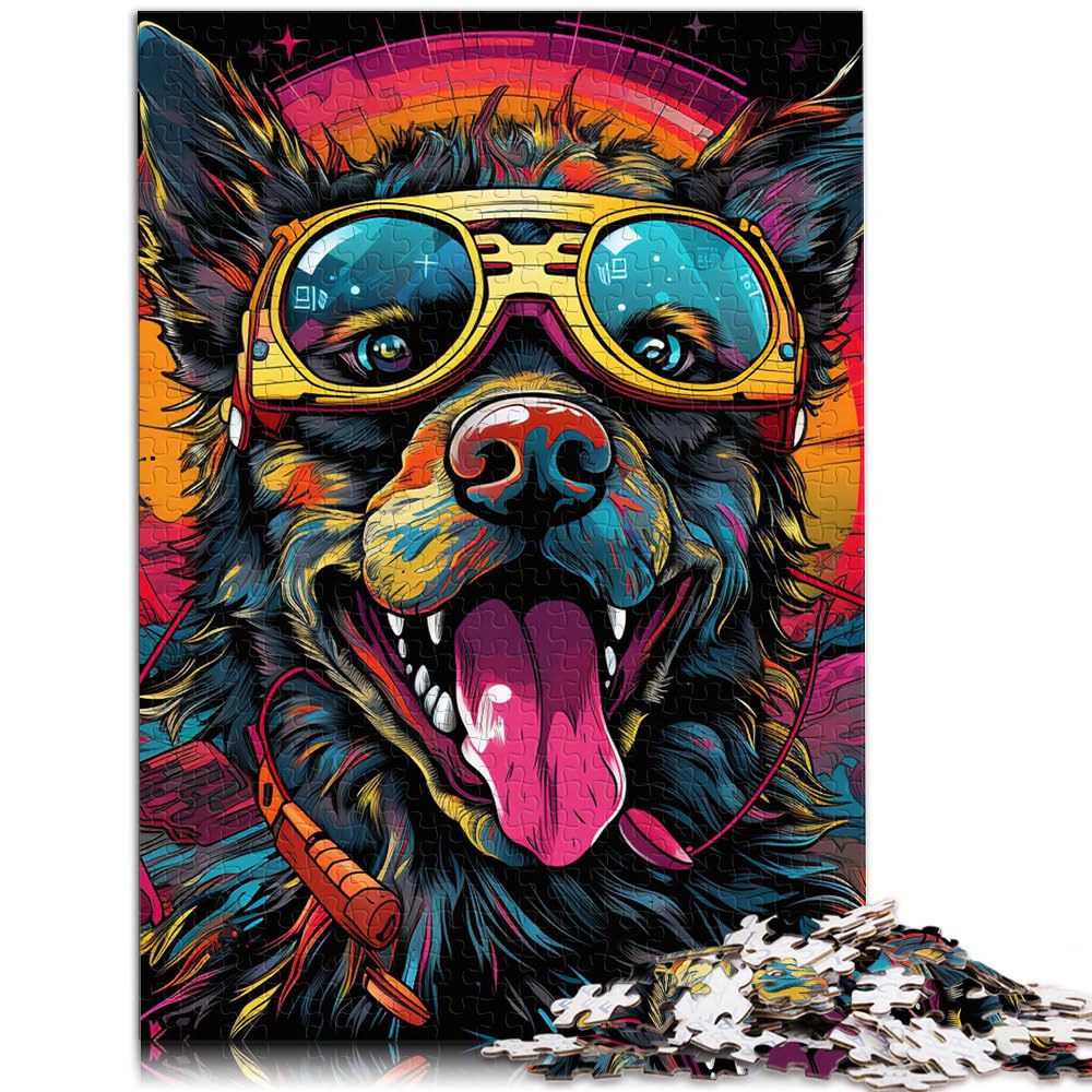 Tierpuzzle, Bunte Hunde, 1000 Teile, Puzzle für Erwachsene, Holzpuzzle, entspannendes geistiges Lernspielzeug, 1000 Teile (50 x 75 cm)