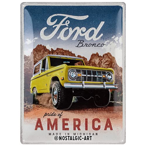 Nostalgic-Art Retro Blechschild, Ford Bronco – Special Edition – Geschenk-Idee für Auto Fans, aus Metall, Vintage-Design zur Dekoration, 30 x 40 cm