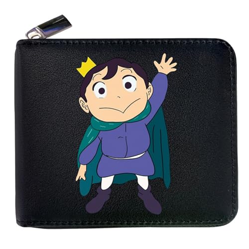 RYNDEX Ranki-ng of Kin-gs Anime Wallets, Praktische Reißverschluss Wallet mit Münzfach, Mädchen Geldtasche mit Münzfach und Geldscheinfach(Color:Black 5)