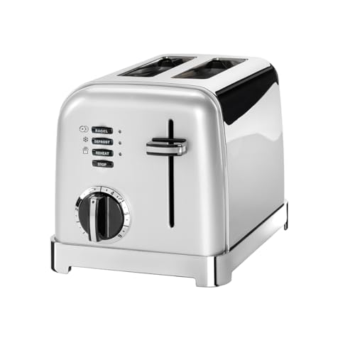 Cuisinart Toaster CPT160SE, 2 kurze Schlitze, für 2 Scheiben, 900 W, mit 6 Bräunungsstufen und Auftau-, Aufwärm- und Stop-Funktion, extra breite Toastschlitze, Retro Design