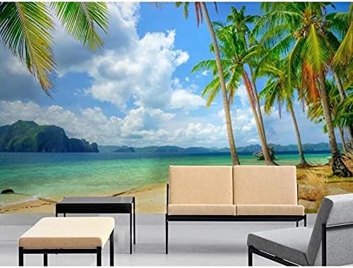 Tropische Seepalme 3D Tapeten Wanddekoration Fototapete Sofas Wohnzimmer Wandbild Schlafzimmer-350cm×256cm