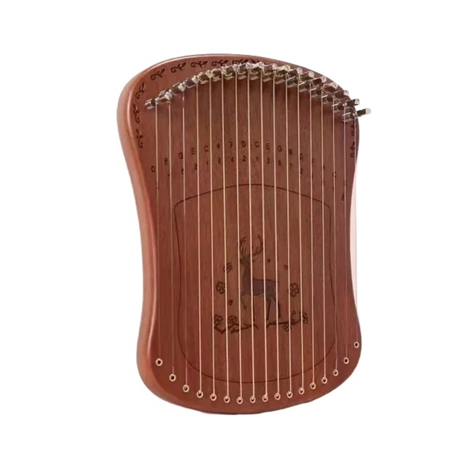 Mini-Harfe, Fingerorgel mit Saiten, 17 Töne, Lyra, Buche, Einzelbrett-Stil, einfach zu bedienen, kleines Instrument for Anfänger, Geschenke for Kinder Lyra Harfe(Color:Brown-Single Board)