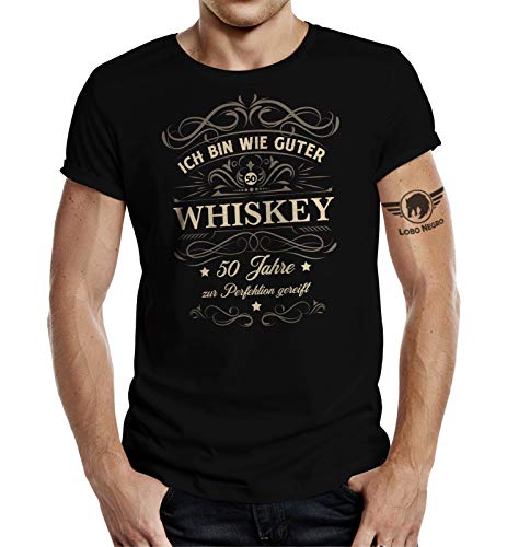 T-Shirt als Geschenk für Herren und Männer zum 50. Geburtstag - Wie Whisky zur Perfektion gereift