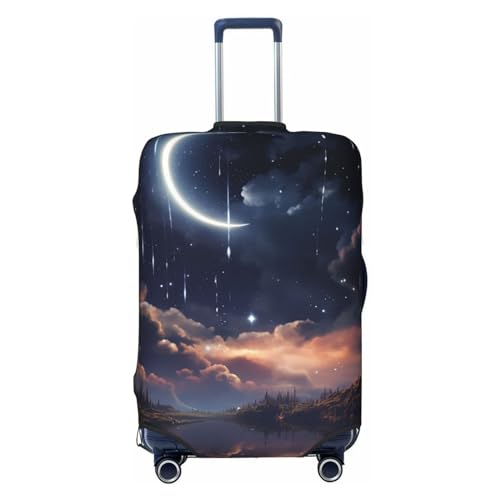 CSGJMYGS Night Starry Gepäckabdeckungen für Koffer, waschbar, modisch, dehnbar, kratzfest, passend für 45,7 - 81,3 cm Gepäck, XL, Schwarz, XL, Schwarz , XL