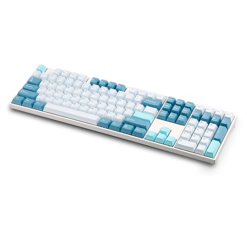 AGONEIR 152PCS Double Shot Tastenkappen Dicke PBT Zwei Farbe Injektionen Für 61 68 87 96 980 104 108 Mechanische Tastaturen Weiß Blau Tastenkappen