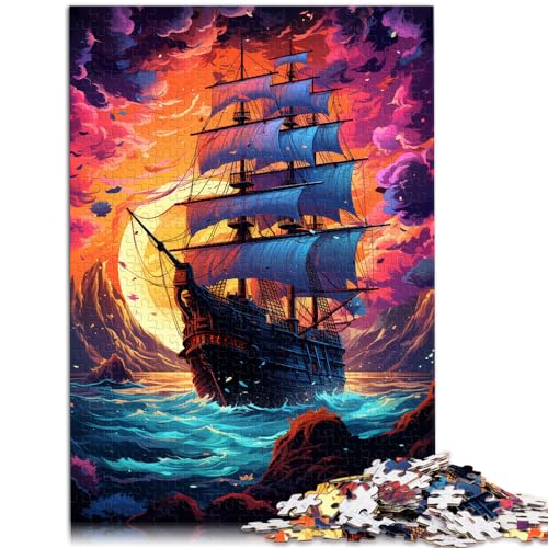 Puzzle-Spiele Weltraum-Piratenschiff, farbenfrohes 1000-teiliges Puzzle, Holzpuzzle, Spielzeug, Puzzle, Lernspiele, Stressabbau-Puzzle, 1000 Teile (50 x 75 cm)