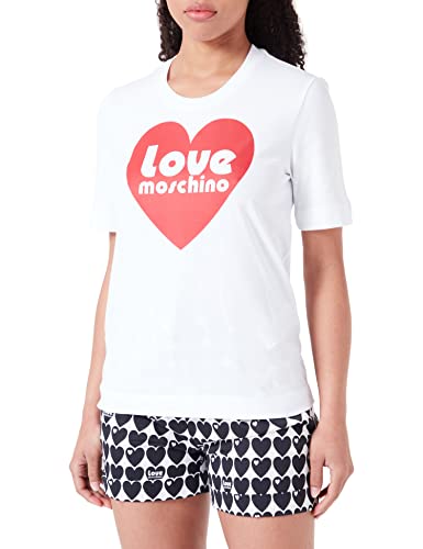 Love Moschino Women's Regular fit Short-Sleeved T-Shirt, Optical White, 40