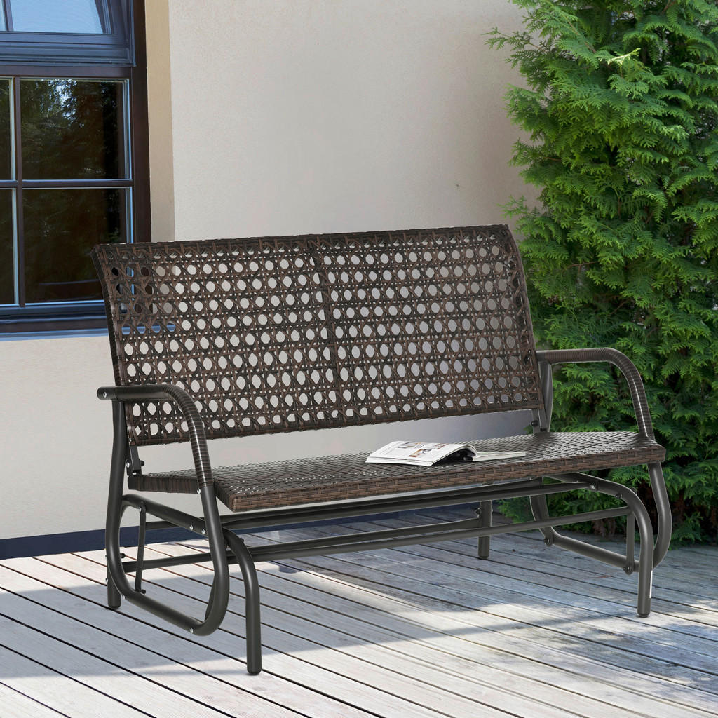 Outsunny Schaukelbank braun Edelstahl B/H/L: ca. 120x70x84 cm 2