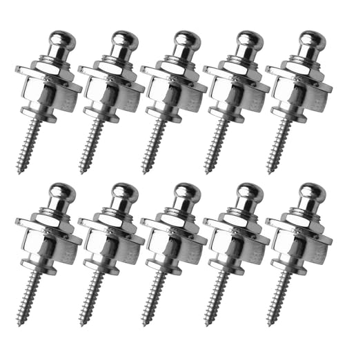 10 Stücke E Bass Gitarre Straplocks Gitarre Strap Locks Duty Metall Taste Sicherheit Straplock Gitarre Zubehör