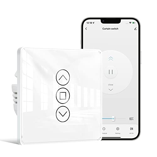 MOES 2.5D Rolladenschalter Wlan,Alexa Smart Rolladensteuerung Neutralleiter erforderlich,RF433 WiFi Rolladen Unterputz,Zeitschaltuhr und Sprachsteuerung,Kompatibel mit Alexa und Google Home