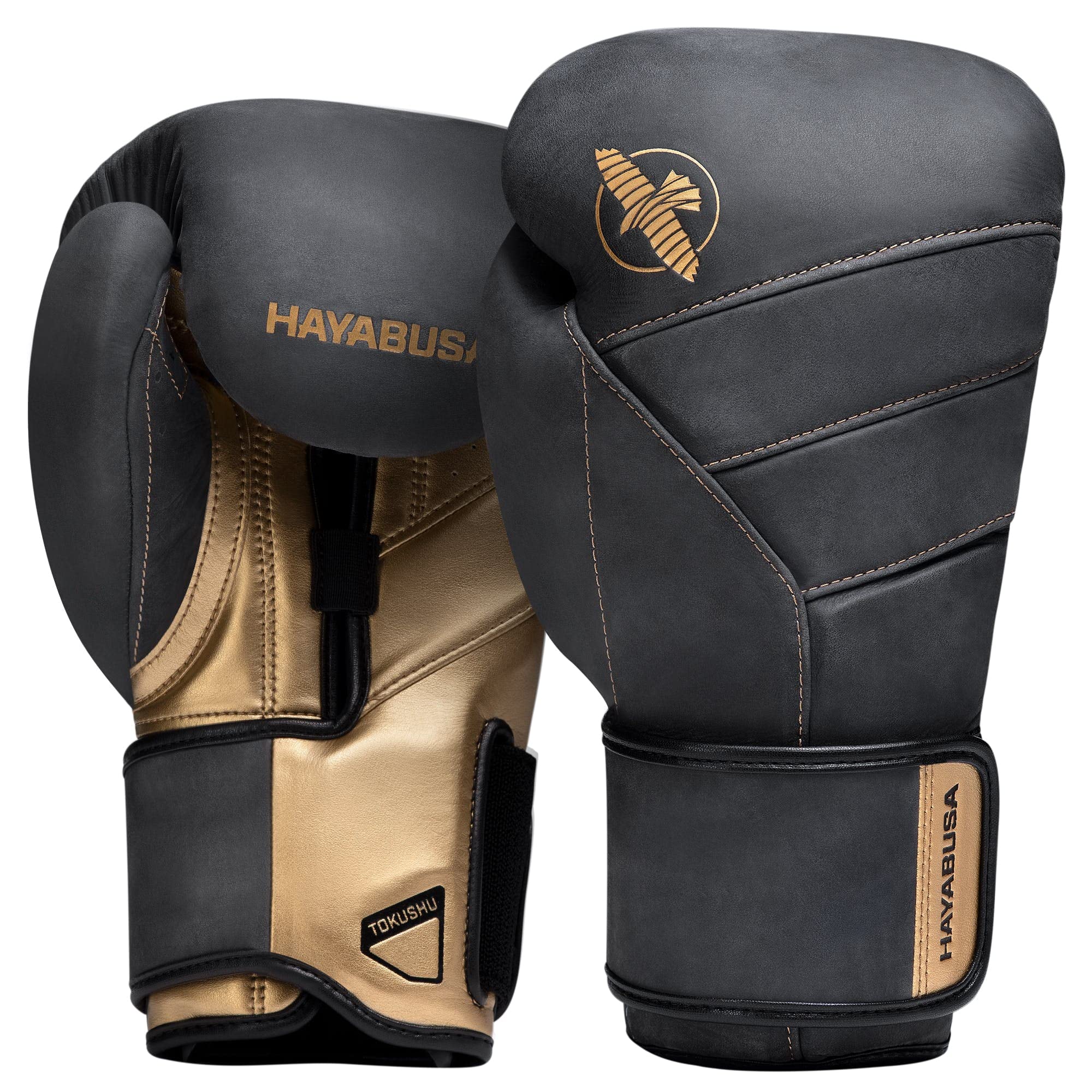 Hayabusa T3 LX Boxhandschuhe aus Leder - Schwarzes Gold, Größe 12oz