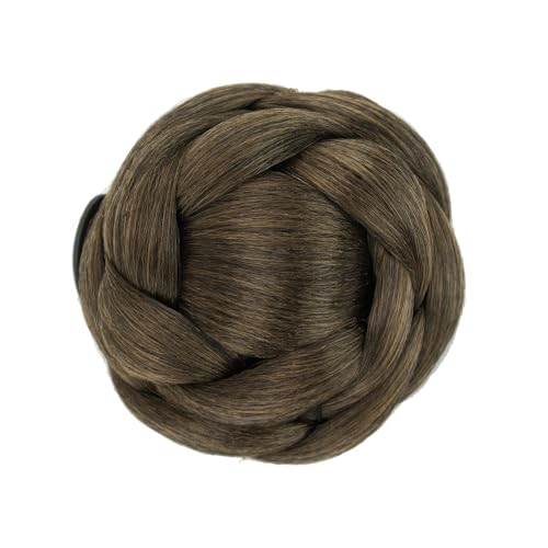 Haarteile Haarknoten Synthetisches Haar, geflochten, Chignon, Tänzer-Haar, Donut-Haarteile, Haargummi, Klaue, Haarknoten, Hochsteckfrisur for Hochzeitsfeier Brötchen Haare(Mix Brown)