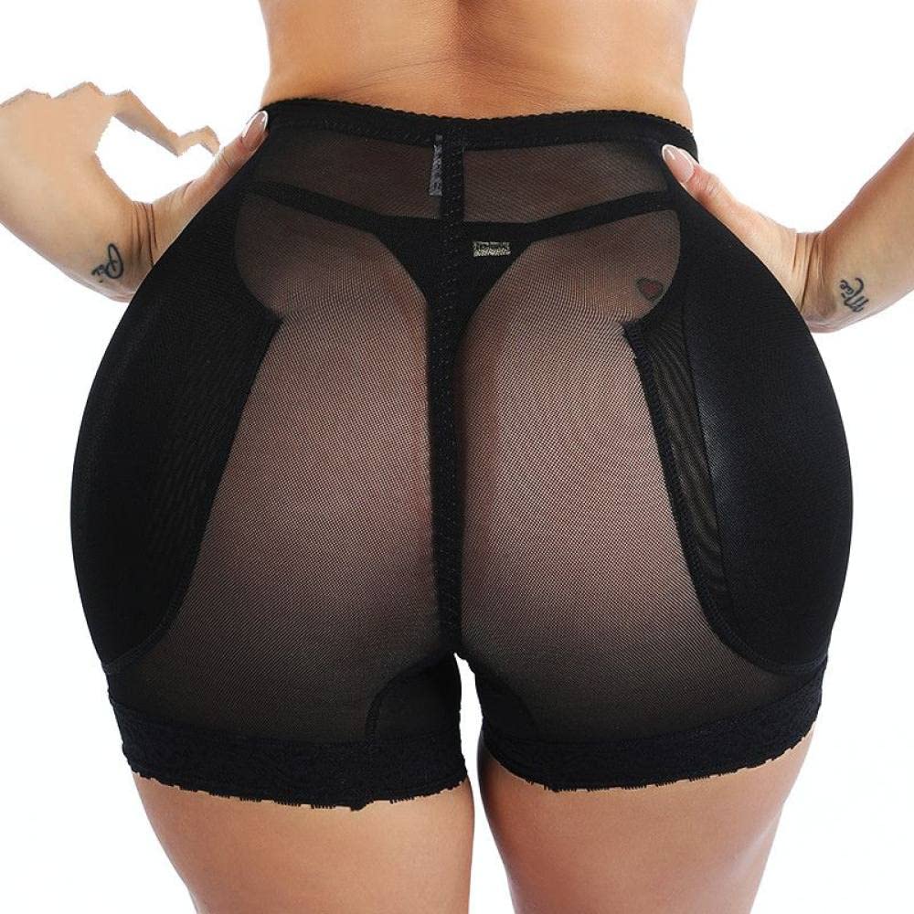 BANLUX Damen Po Push Up Unterhose - Mode Abnehmbare Pads Damen Hip Butt Lifter Boy Shorts Schwamm Gepolsterte Body Shaper Butt Hip Enhancer Control Panties Push Up,Schwarz,XL