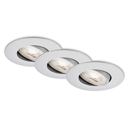 Briloner LED Einbauleuchte Nava chrom-matt, 3er Set