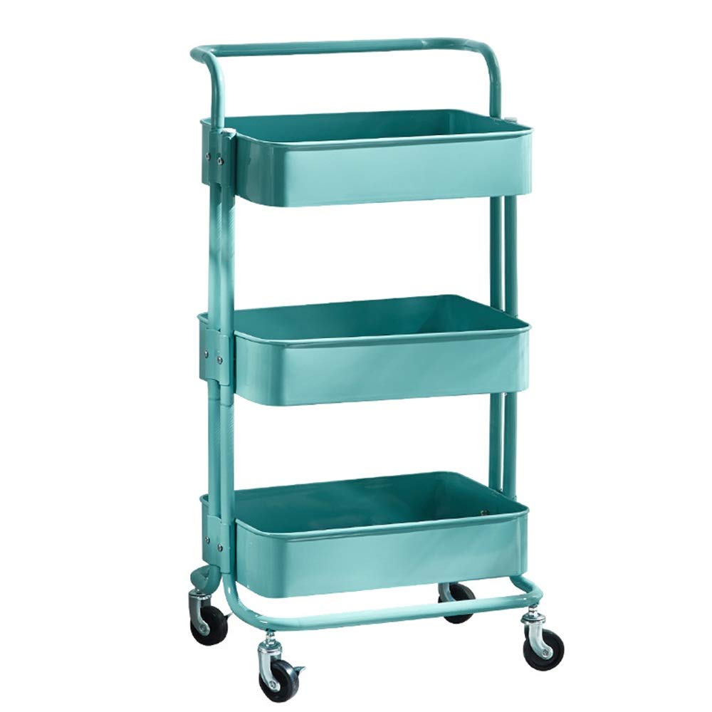 LASTRAN Trolley 3 Tier Metall Rolling Utility Organizer Rack Tower Rack Servierwagen für Badezimmer Küche Lagerung Trolley Wagen Geeignet für Küche Badezimmer Waschküche