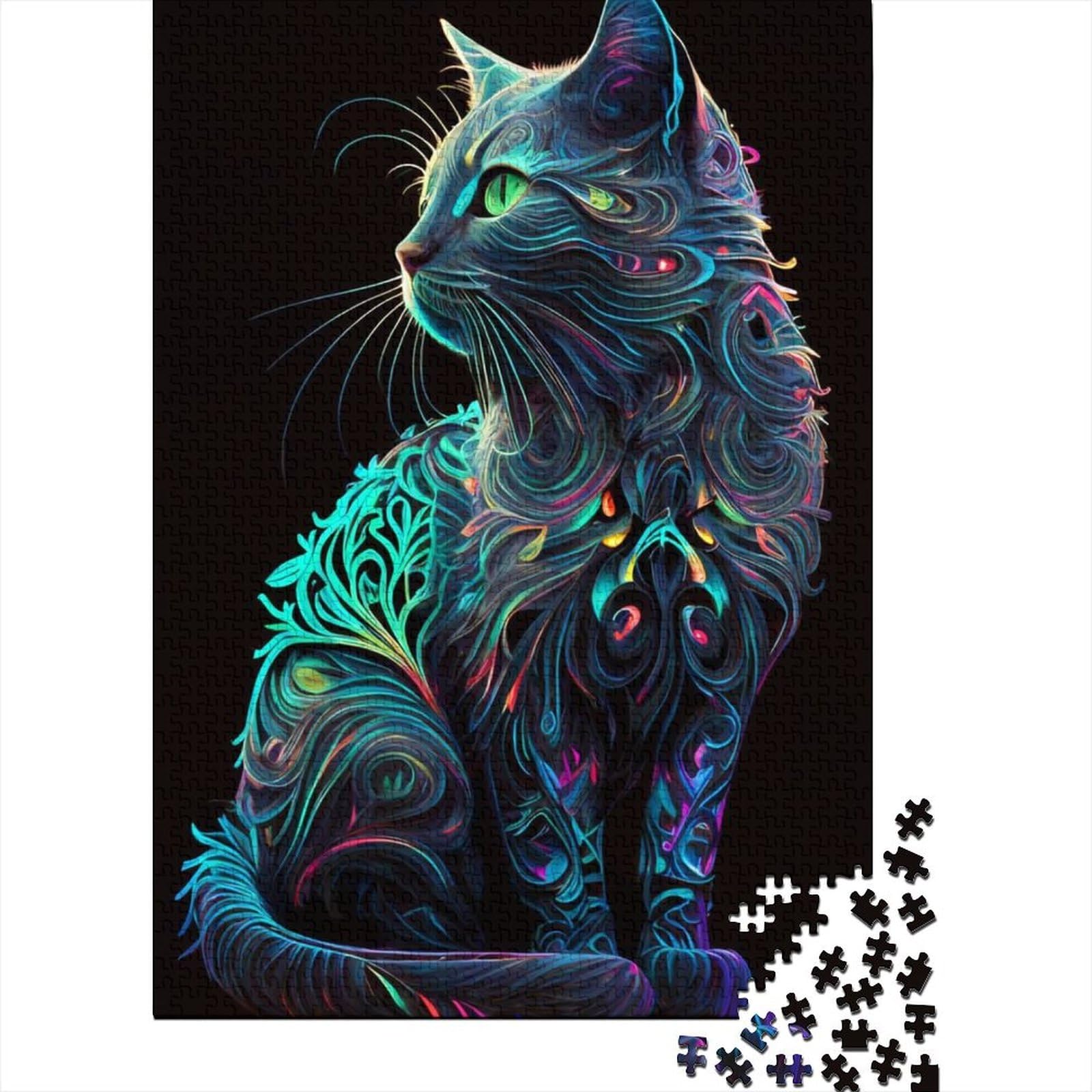 Süße Katze für Erwachsene, schwieriges Puzzle, 500 Teile, Puzzle für Erwachsene und Teenager, nachhaltiges Puzzle für Erwachsene (Größe 52 x 37 cm)