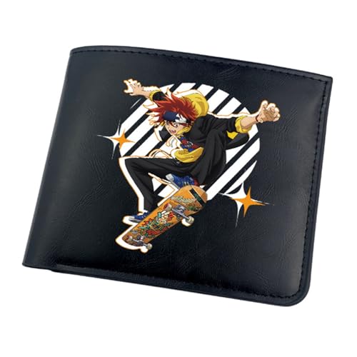 RYNDEX SK8 The Infi-nity Anime-Geldbörsen, Zweifach Gefalteter Geldbörse Klein, PU-Leder Geldbörse Brieftasche Wallet(Color:Black 10)