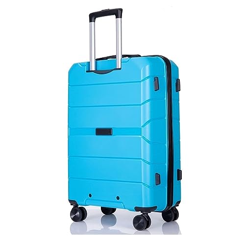 Koffer Trolley Reisekoffer Gepäck Mit Rollen, PP-Gepäcksets, Leichter Koffer Mit TSA-Schloss, Reisegepäck Koffer Gepäck Rollkoffer (Color : Blu, Size : 24in)