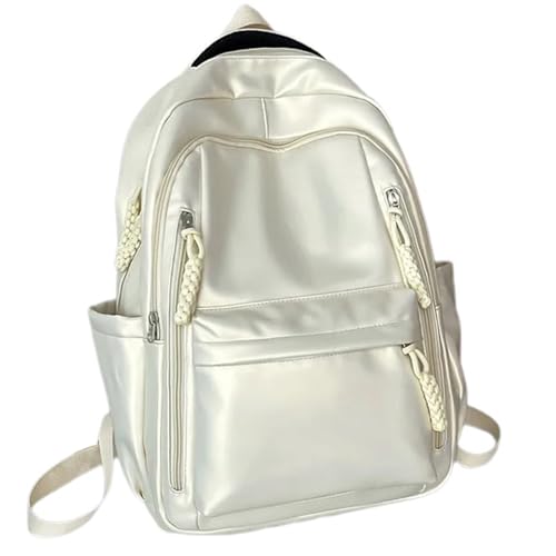 Trendiger Unisex Rucksack Aus Weichem PU Leder Für Den Täglichen Gebrauch Großer Stauraum College Büchertasche Praktischer Laptop Reise Tagesrucksack