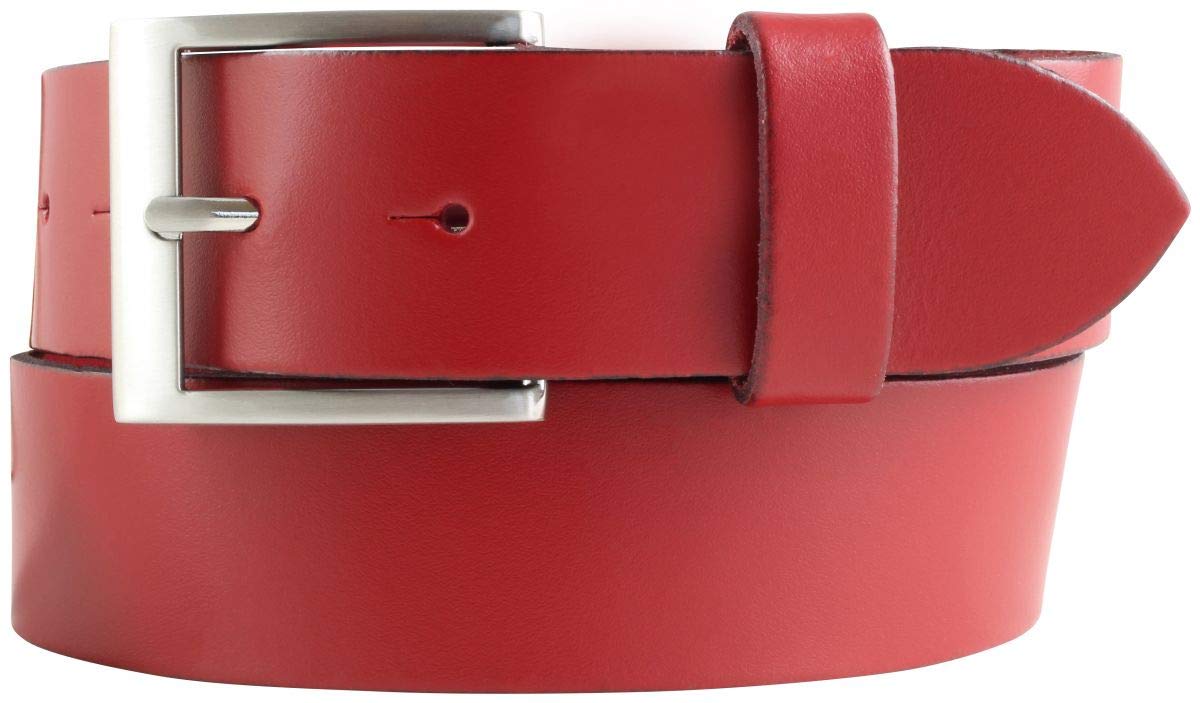 BELTINGER Gürtel aus 100% echtem Leder 4 cm | Jeans-Gürtel für Damen Herren 40mm | Spaltleder-Gürtel in 4cm | Rot 105cm