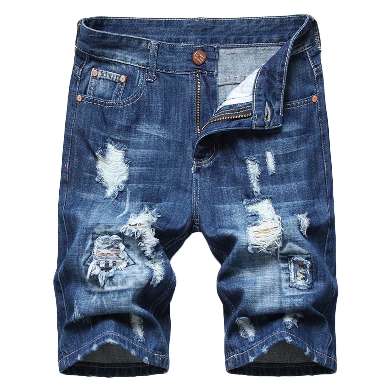 WANGTIANXUE Kurze Hosen Herren Jeans Shorts Herren Casual Bermuda Hose Geschenke für Männer Basic Stretch Shorts Slim Fit Shorts Baumwolle Denim Kurz Short Sommer Denim Half Pants Sweathose Blau