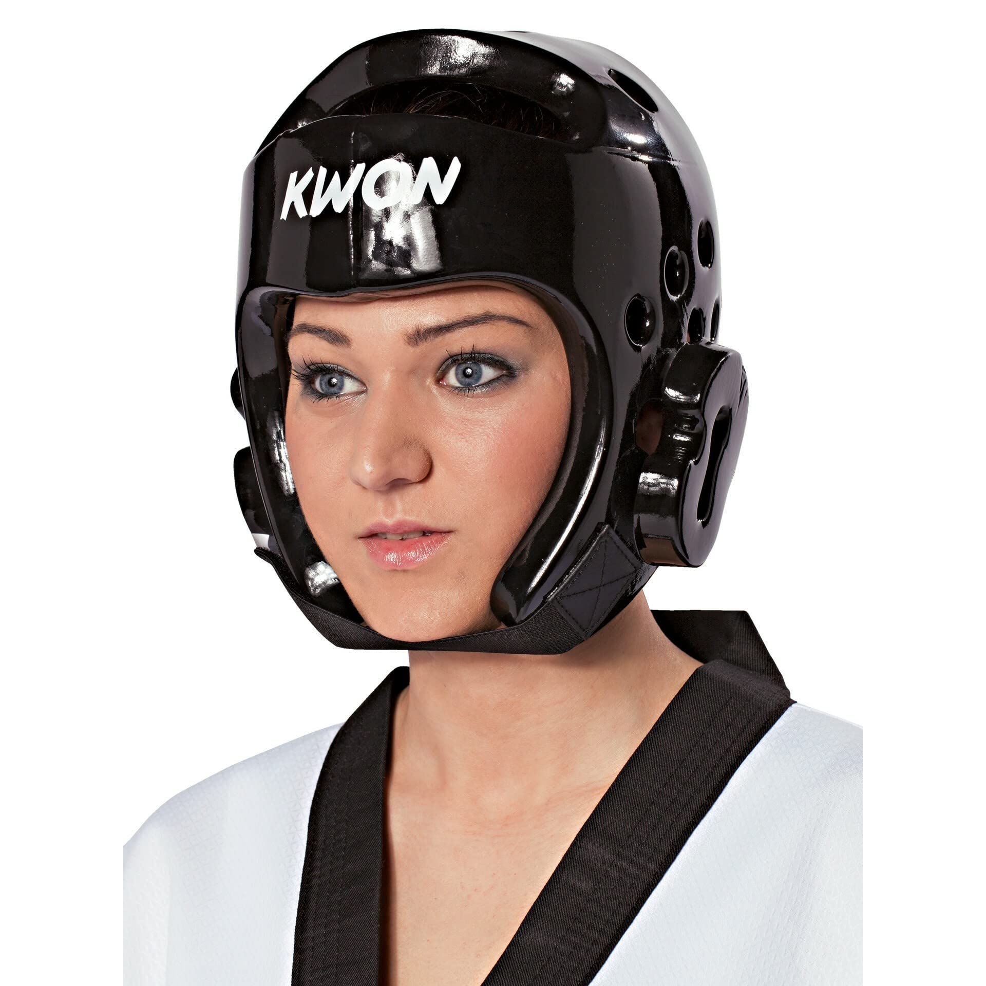 KWON® Taekwondo Kopfschutz 40064 PU CE Schwarz WTF Kopfschützer - XL