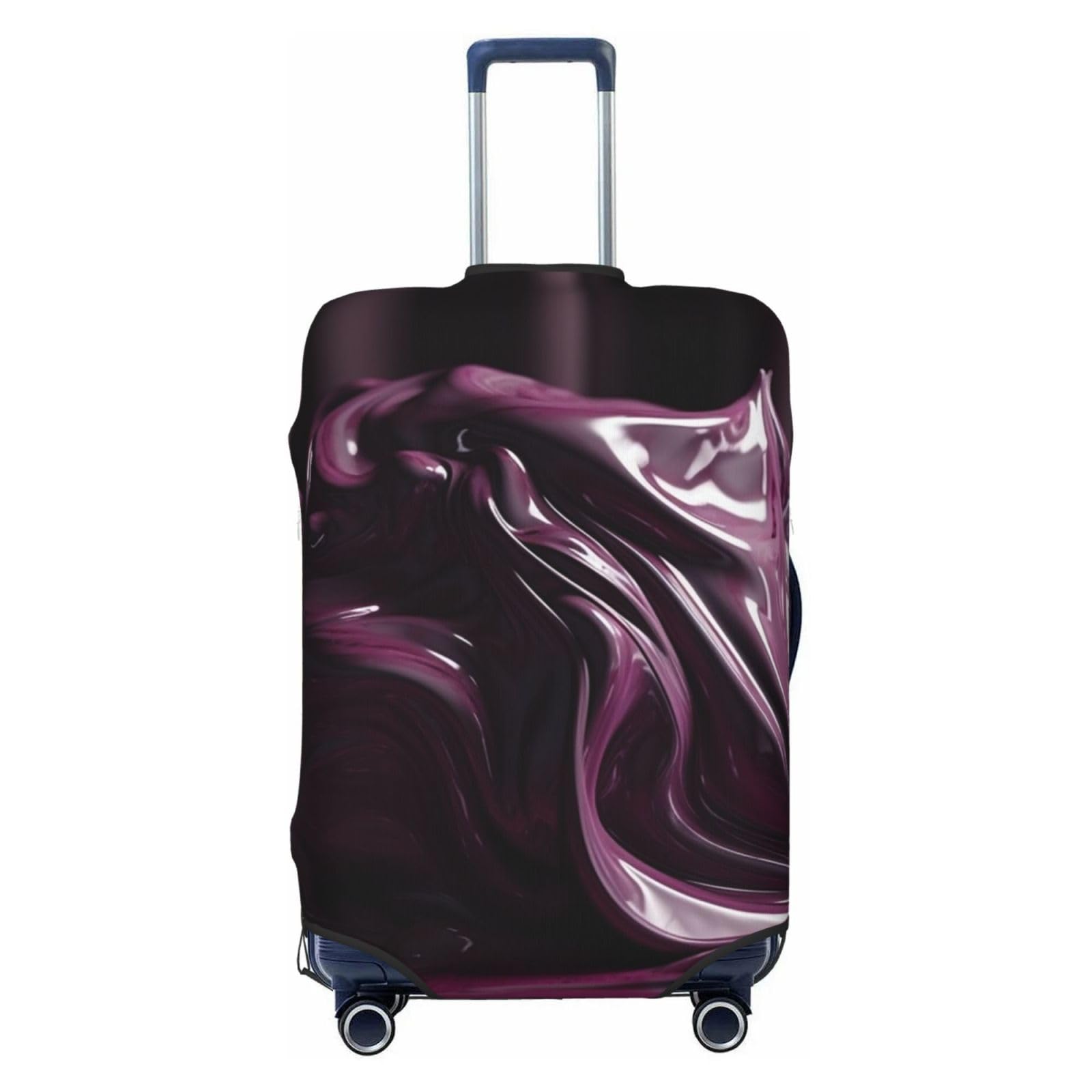 CSGJMYGS Reisegepäckabdeckung, elastisch, waschbar, modisch, kratzfest, fließendes violettes Pigment, Koffer-Schutz, passend für 45,7 - 81,3 cm Gepäck, Schwarz , XL