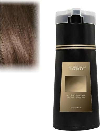 Nova Hair Dye Shampoo, Nova Hair Instant Dye Shampo, Long Lasting Hair Color Shampoo for Women & Men, Easy to Use at Home – Perfect Grey Coverage (Light Brown)