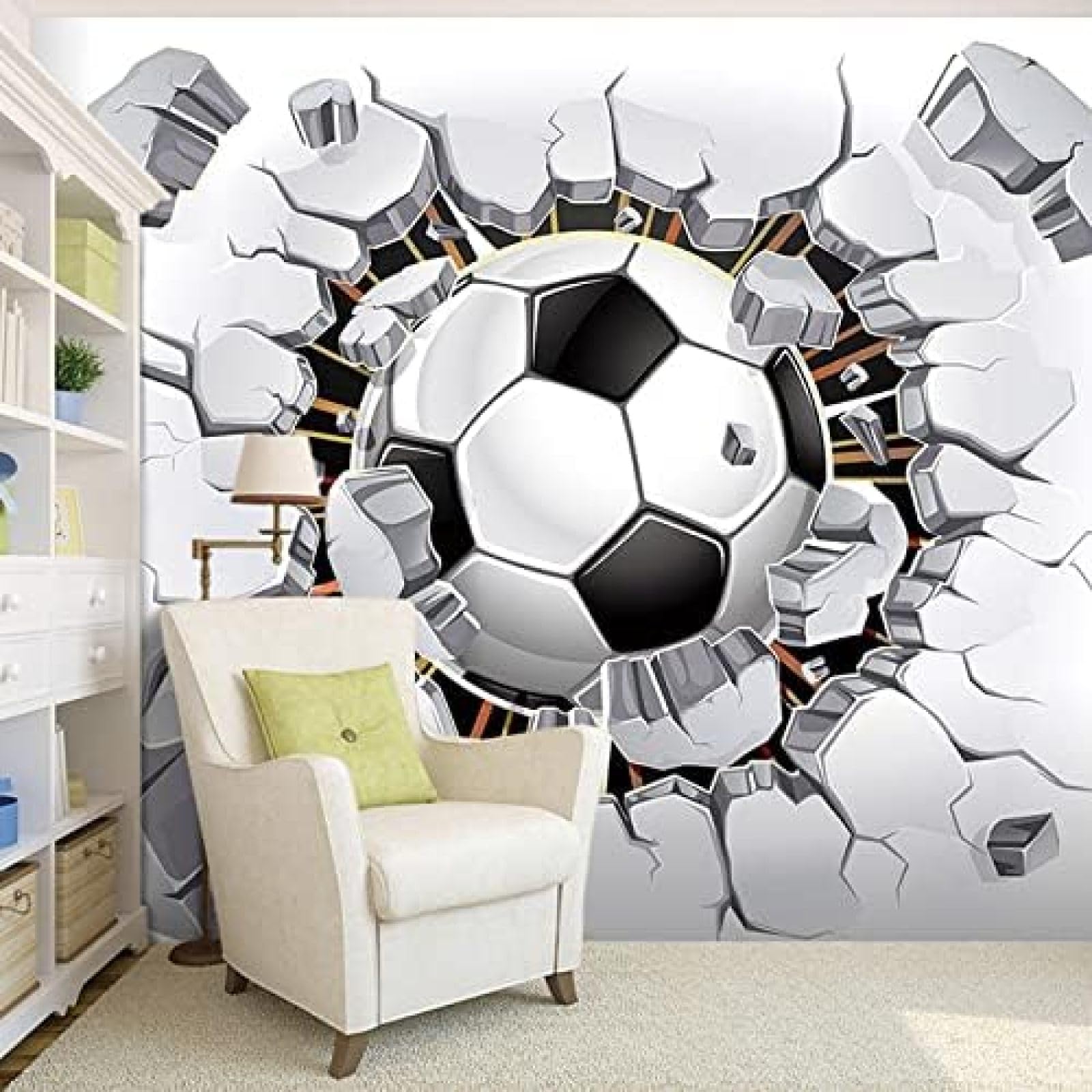 XLMING Fußball 3D Tapete Wohnzimmer Sofa Schlafzimmer Esszimmer Home Dekoration Wand-200cm×140cm