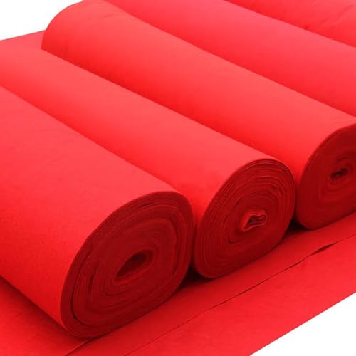 Roter Gangläufer-Hochzeitsteppich, 2 mm dick, rutschfester Laufsteg-Teppich, Flur-Teppichrolle für Weihnachtsfeier, Outdoor, Strand, Gangdekorationen, Breite 1 m, 1,2 m, 1,5 m ( Size : 1x15m )
