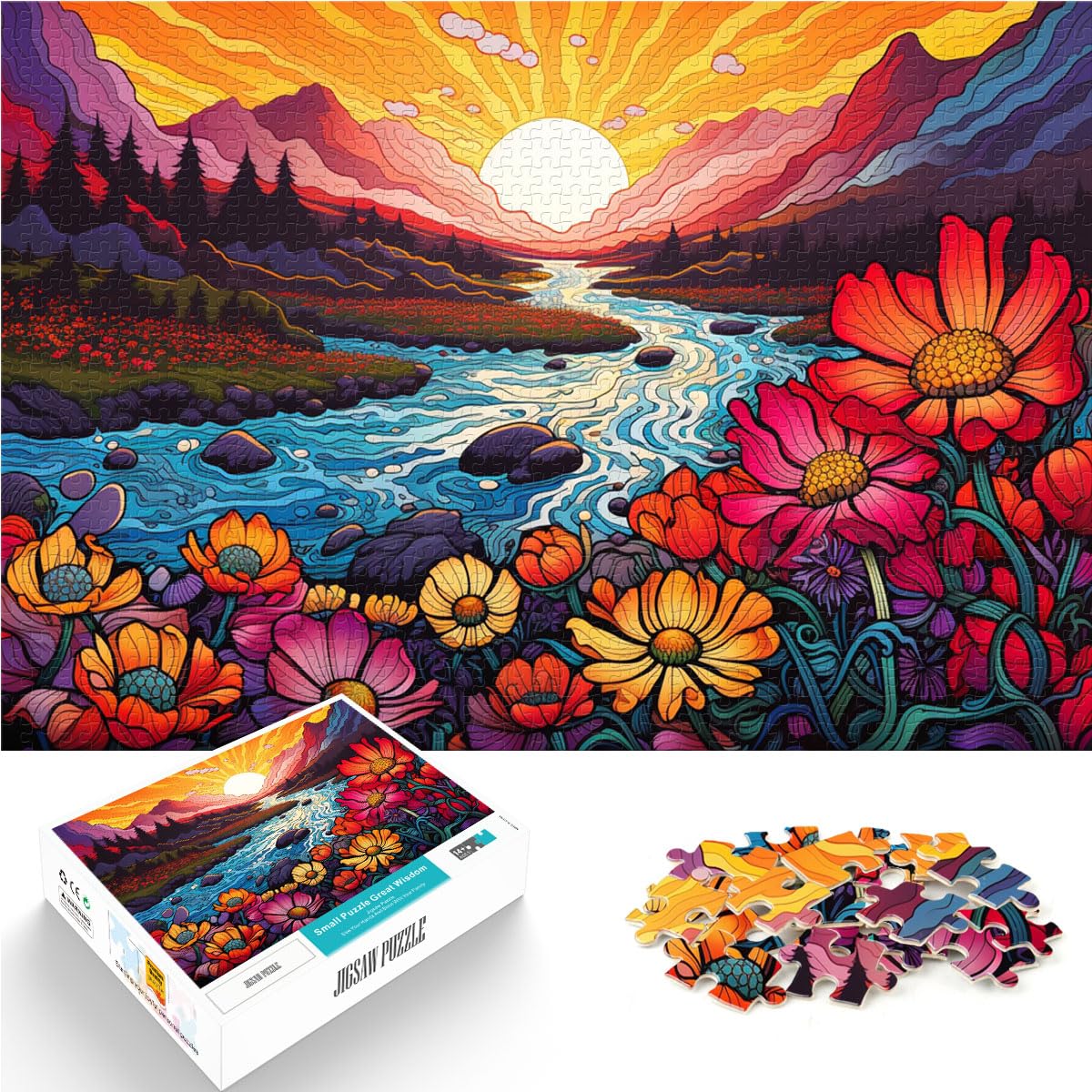 Spielzeug-Puzzle Beautiful Creek 1000 Teile Puzzle Holzpuzzle Familienspiel Stressabbau Schwieriges Herausforderungspuzzle 1000 Teile (50x75cm)