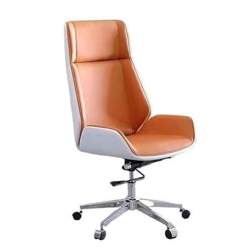 Zhaoj24-05 Bürostuhl Ergonomischer Ergonomischer Bürostuhl Home-Office-Schreibtischstuhl ohne Armlehne, hohe Rückenlehne, höhenverstellbar, Roll- und Drehstuhl Schreibtischstuhl(Orange)