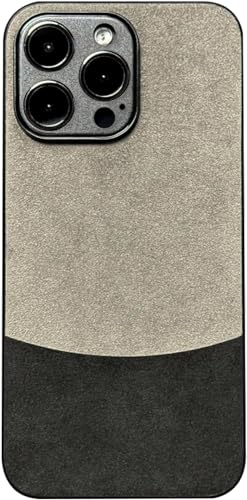 SUREKYA Lederhülle für iPhone 14 Pro Max/14 Pro, unterstützt kabelloses Laden mit vollständigem Kameraschutz, stoßfeste Schutzhülle, schlankes Patchwork-Design, Leder (14 Pro, Braun)