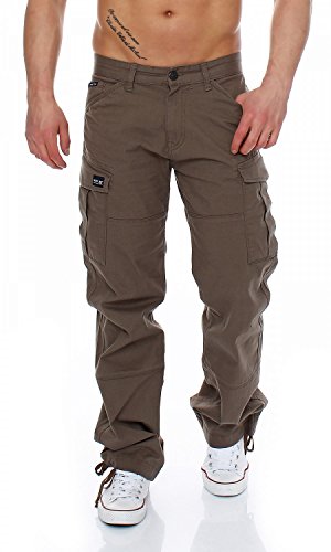 Big Seven Brian Cargo Hose Comfort Fit Herren Jeans, Farbe:Khaki, Hosengröße:W44/L34