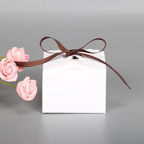 10 stücke Braun Geschenkbox Kraftpapier Pralinenschachteln Süßigkeiten Kuchen Schmuck Geschenk schokolade Partyverpackungen Karton Geschenkverpackungen-weiß