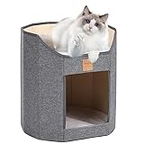 Katzenbett Höhle, Betten für Katzen, faltbares Haustierbett, doppellagiges Design, Katzenhaushöhle, Welpenbett, tragbare Katzenbetten mit rutschfester Unterseite für kleine, mittelgroße Katzen