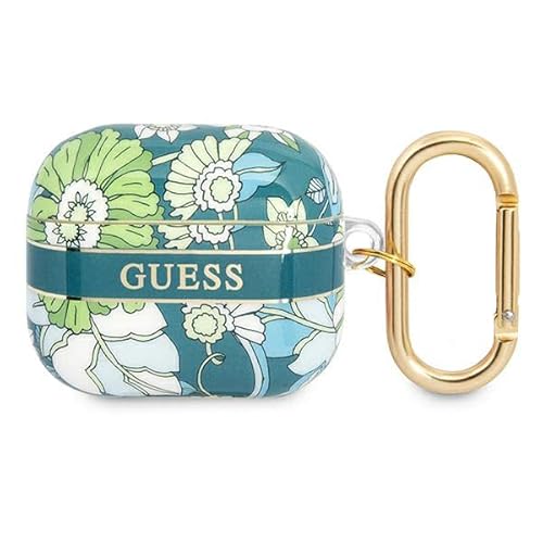 Guess GUA3HHFLN Hülle für AirPods 3 Cover grün/Green Flower Strap Collection