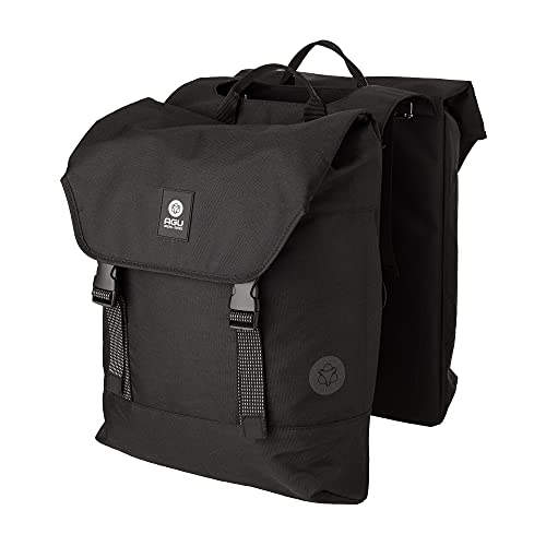 AGU Essentials DWR Urban Klickfix Doppel Pannier, Radtaschen, Fahrradtasche - 14 Liter - Schwarz