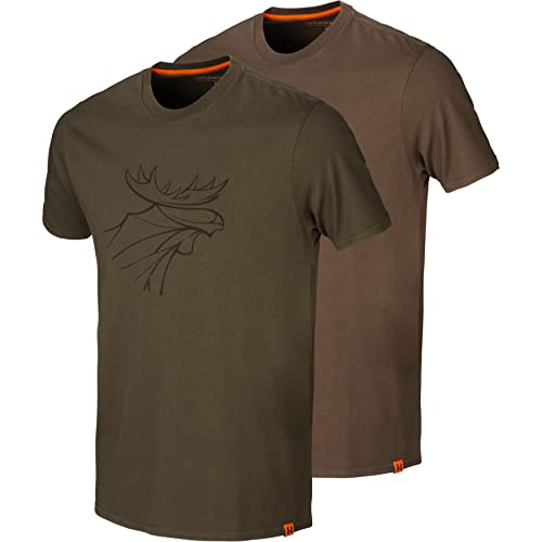 Härkila Grafik T-Shirt 2-Pack Weide Grün/Slate Brown - Grün, XXXX-Large